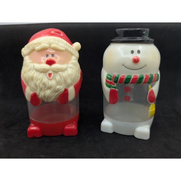 Vrg. Santa Claus & Snowman Plastic Sippy Cups Hong Kong 5.5" READ - Picture 14 of 16